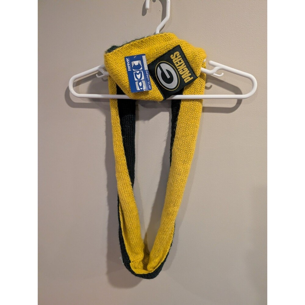 NWT Green Bay Packers Reversible Green Yellow NFL Football Scarf Winter Infinity